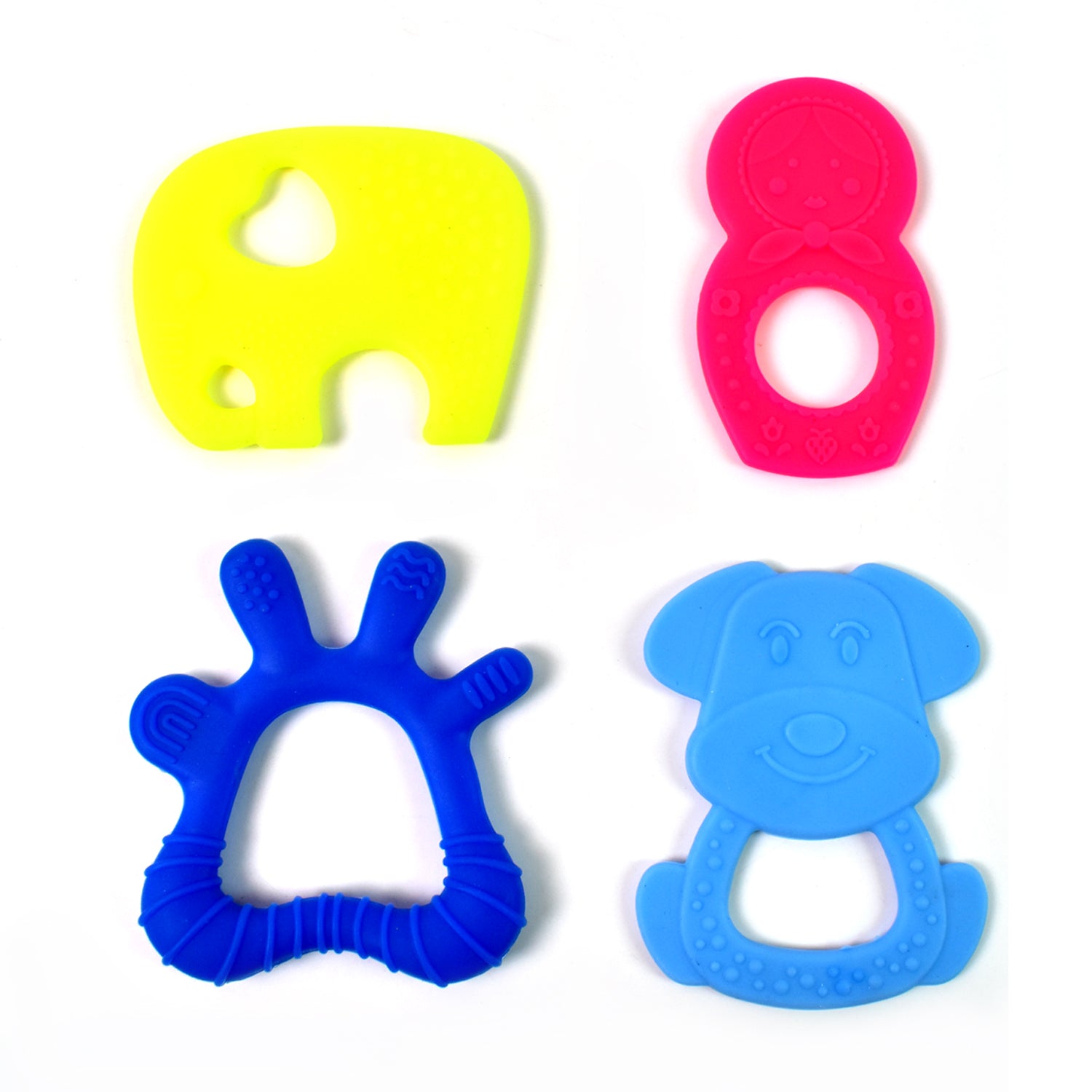 Silicone Baby Teether Pack Of 1 (Mix Design  Color) Silicone Baby Teether Pack Of 1 (Mix Design  Color)